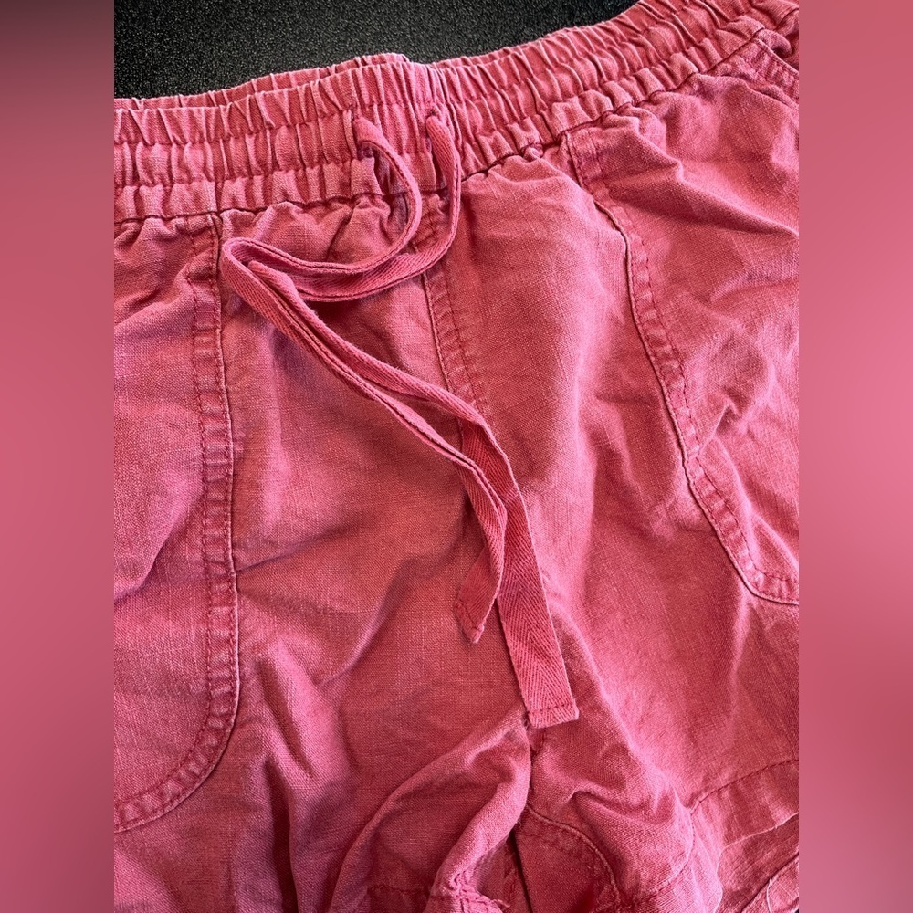 J.Crew Pont Sur Nantucket Linen & Lyocell Blend XS Red Pull On Shorts - Picture 3 of 9
